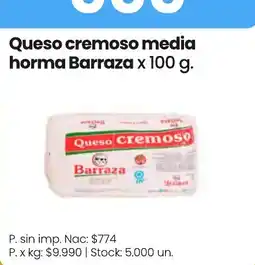 Changomas Barraza queso cremoso media horma oferta