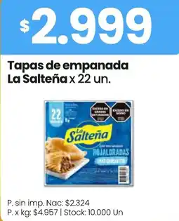 Changomas La salteña tapas de empanada oferta