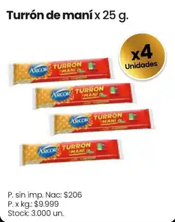 Changomas Arcor turron de mani oferta