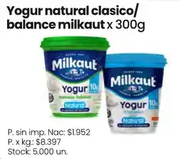 Changomas Milkaut yogur natural clasico oferta