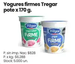Changomas Tregar yogures firmes oferta