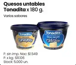 Changomas Tonadita quesos untables oferta