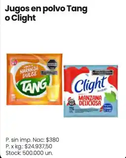 Changomas Tang jugos en polvo o Clight oferta
