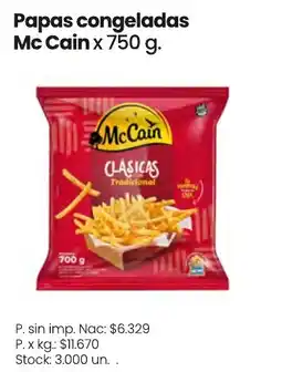 Changomas McCain papas congeladas oferta