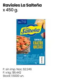 Changomas La salteña ravioles cuatro quesos oferta