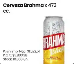 Changomas Brahma cerveza oferta