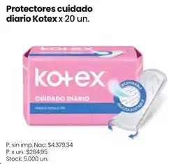 Changomas Kotex protectores cuidado diario oferta