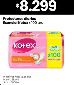Changomas Kotex protectores diarios esencial oferta