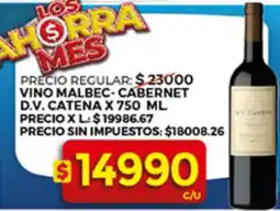 Supermercados DIA D.v. catena vino malbec cabernet oferta