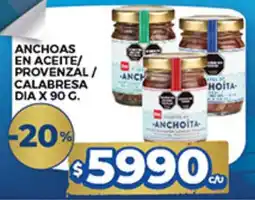 Supermercados DIA Dia anchoas en aceite / provenzal / calabresa oferta