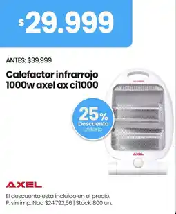 Changomas Axel calefactor infrarrojo 1000w oferta