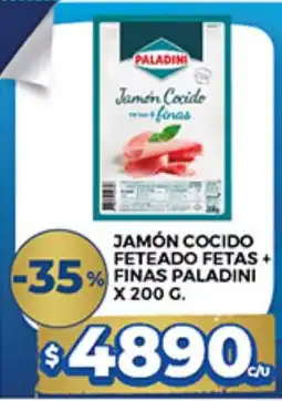 Supermercados DIA Paladini jamón cocido feta+finas oferta