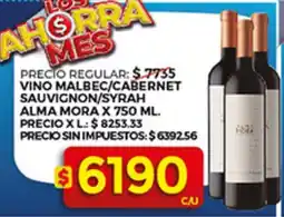 Supermercados DIA Alma mora vino malbec/cabernet sauvignon/syrah oferta