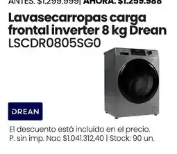 Changomas Drean lavasecarropas carga frontal inverter 8 kg oferta