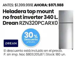 Changomas Drean heladera top mount no frost inverter oferta