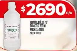 Supermercados DIA Purocol alcohol etílico 70° oferta