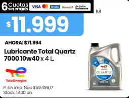 Changomas TotalEnergies lubricante total quartz 7000 10w40 oferta