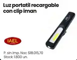 Changomas Iael luz portatil recargable con clip iman oferta