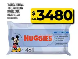 Supermercados DIA Huggies toallitas húmedas triple protección oferta