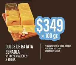 Supermercados Vea Dulce de batata esnaola vs presentaciones oferta