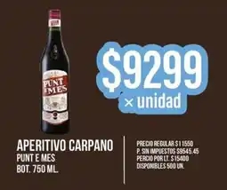 Supermercados Vea Aperitivo carpano punt e mes bot. oferta