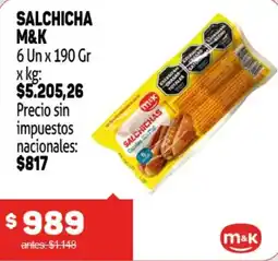 Makro M&K salchicha oferta