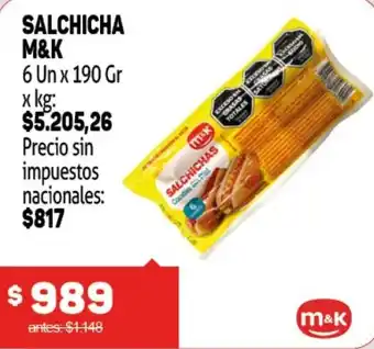 Makro M&K salchicha oferta