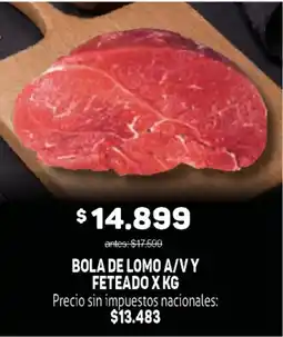 Makro Bola de lomo a/v y feteado x kg oferta