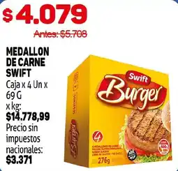 Makro Swift medallon de carne oferta