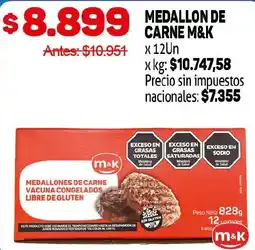 Makro M&K medallones de carne vacuna congelados oferta