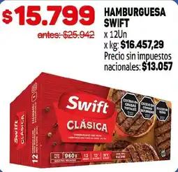 Makro Swift hamburguesa clásica oferta