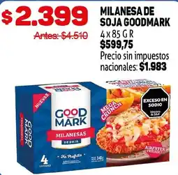 Makro Good mark milanesas de soja oferta