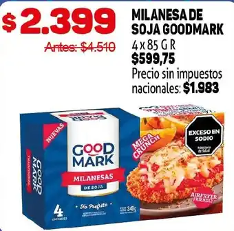 Makro Good mark milanesas de soja oferta