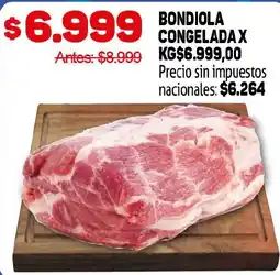 Makro Bondiola congelada oferta