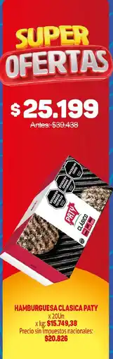 Makro Paty hamburguesa clasica oferta