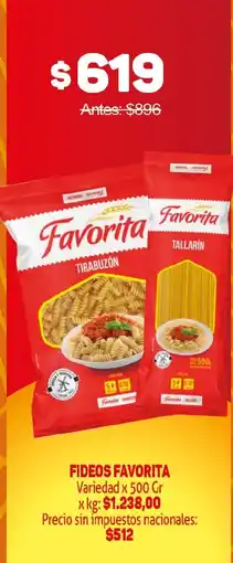 Makro Favorita fideos oferta