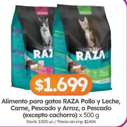 Cordiez Raza alimento para gatos pollo y leche, carne, pescado y arroz oferta