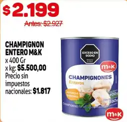 Makro m&k champignon entero oferta
