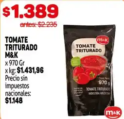 Makro M&K tomate triturado oferta