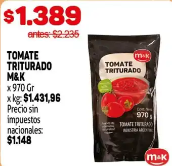 Makro M&K tomate triturado oferta
