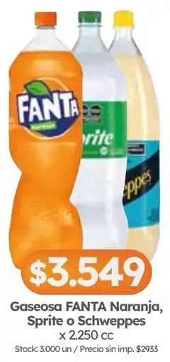 Cordiez Fanta gaseosa naranja, sprite o schweppes oferta