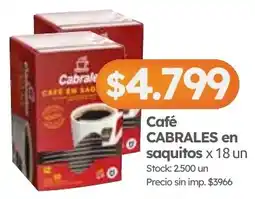 Cordiez Cabrales café en saquitos oferta