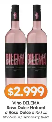 Cordiez Dilema vino rosa dulce natural oferta