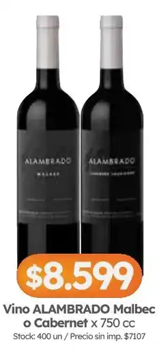 Cordiez Alambrado vino malbec o cabernet oferta