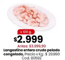 Coto Langostino entero crudo pelado congelado oferta