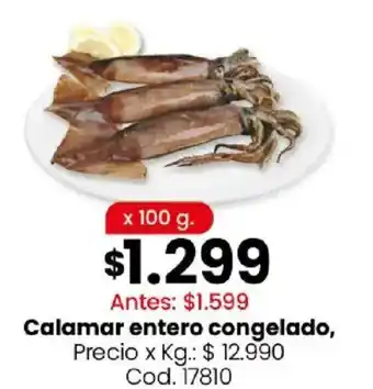 Coto Calamar entero congelado oferta