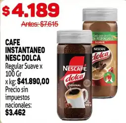 Makro Nescafe dolca cafe instantaneo regular suave oferta