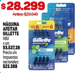 Makro Gillette maquina afeitar x8u oferta