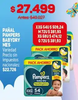 Makro Pampers pañal babydry mes oferta