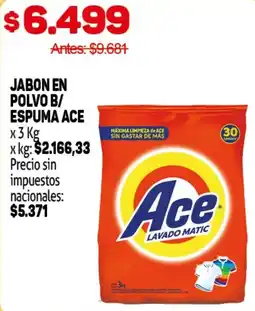 Makro Ace jabon en polvo b/ espuma oferta